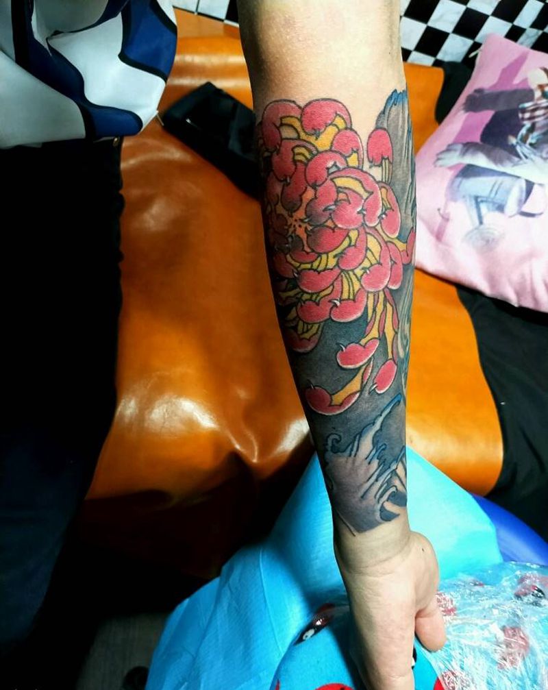 蟹爪菊纹身图片