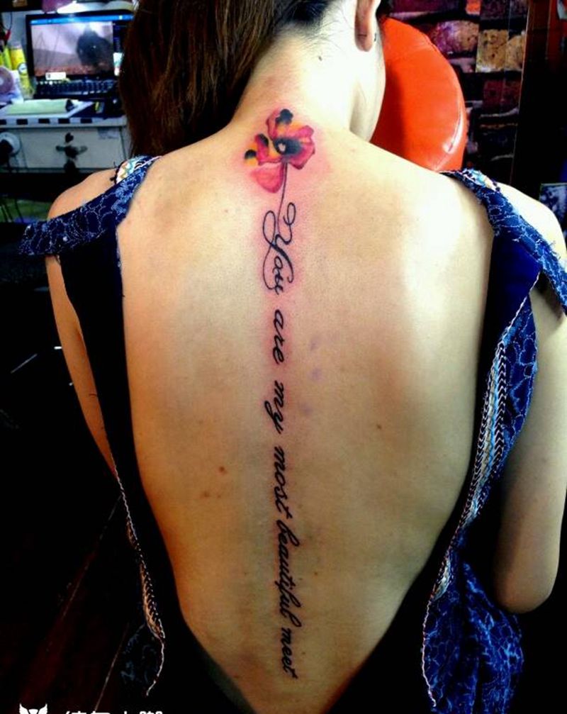 后背英文纹身图片