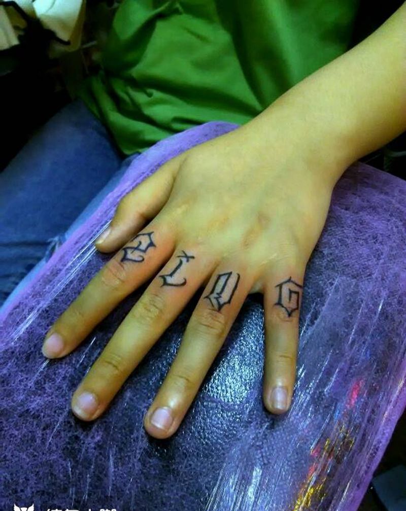 手指纹身纹身图片_手部纹身图案