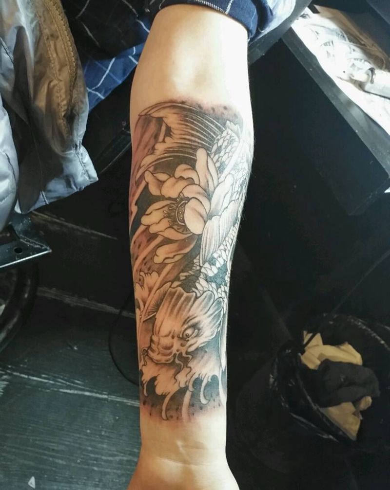 作业。纹身图片_手臂传统动物成品纹身图案