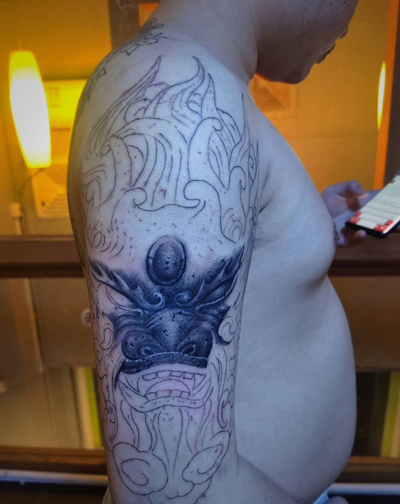 今日进度纹身图片_手部石雕纹身图案