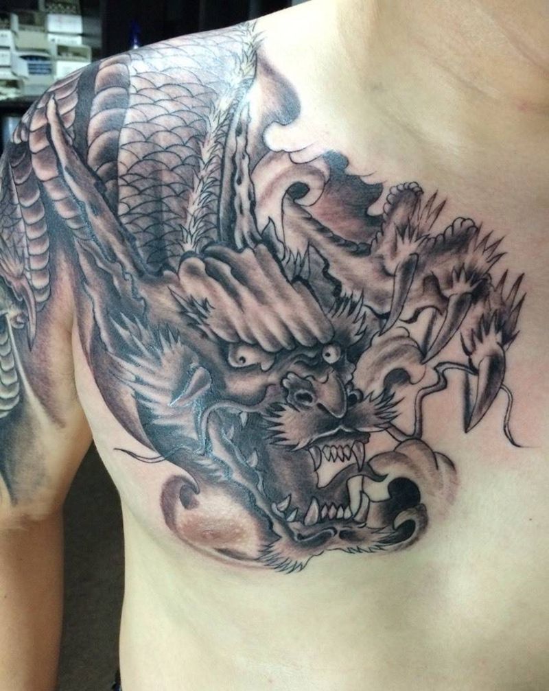 过肩龙纹身图片