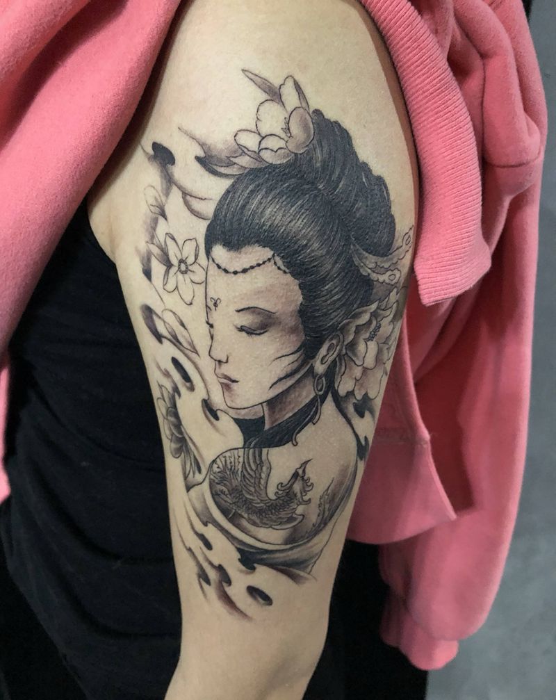 艺妓纹身图片_老传统纹身图案