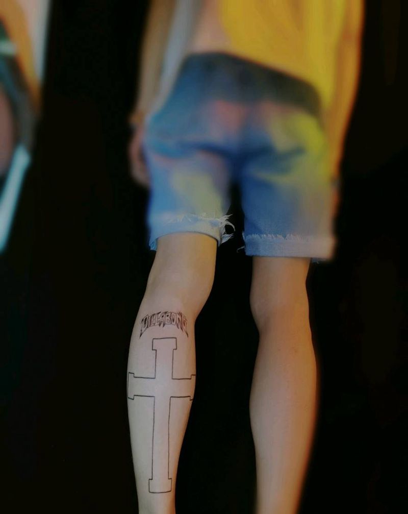 欧美小英文纹身图片_腿部纹身图案