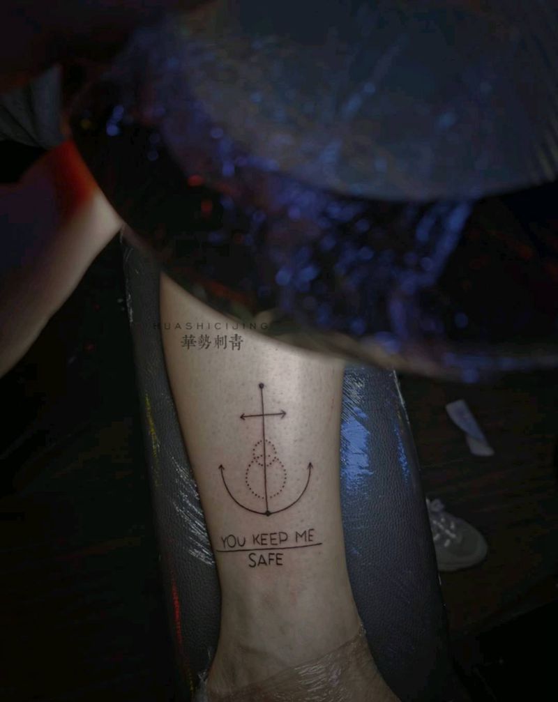 今日小清新纹身图片_腿部几何纹身图案