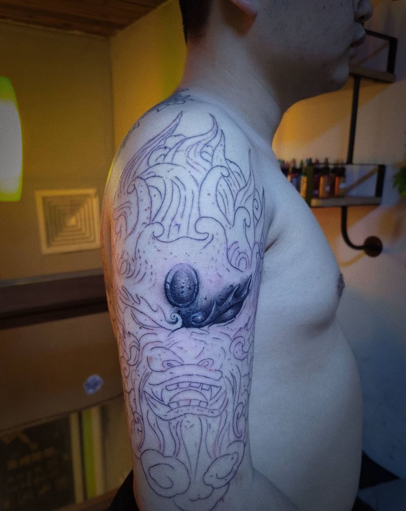 今日作业纹身图片_手部石雕纹身图案