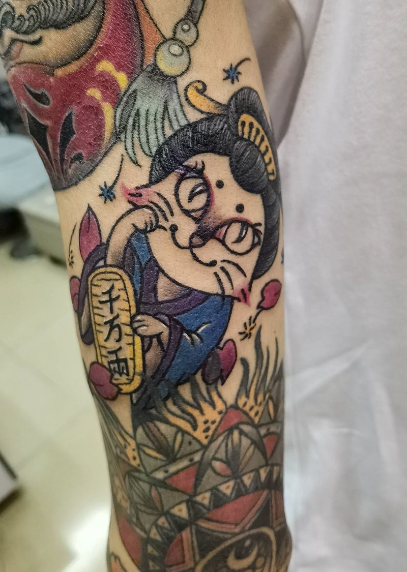 拼接花臂纹身图片_New School纹身图案