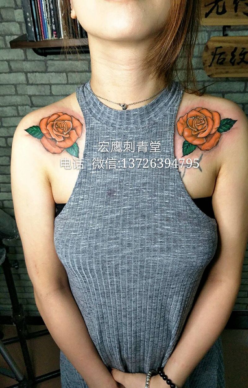 玫瑰花纹身图片