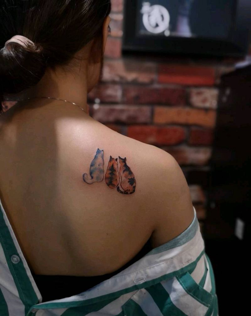 橘喵蓝喵纹身图片