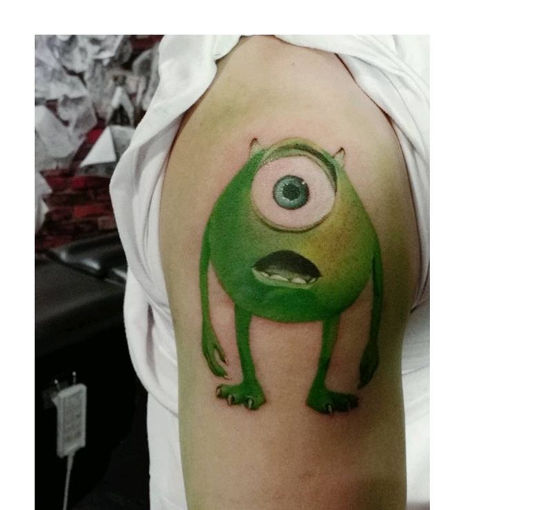 大眼仔纹身图片_欧美写实动漫大眼仔纹身图案