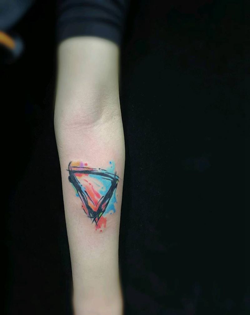 水水彩纹身图片_手部水彩纹身图案