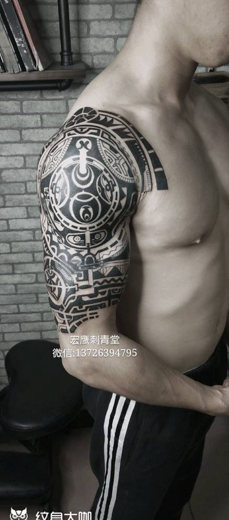 玛雅图案（遮盖作品）纹身图片