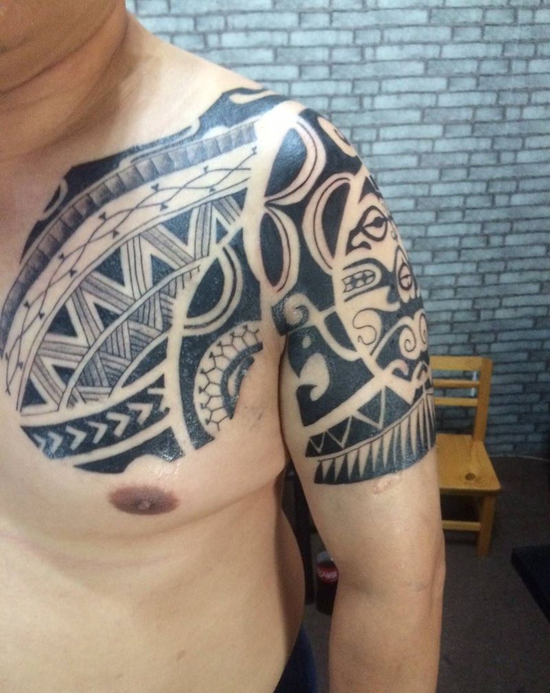 玛雅图腾纹身图片_图腾手臂成品纹身图案