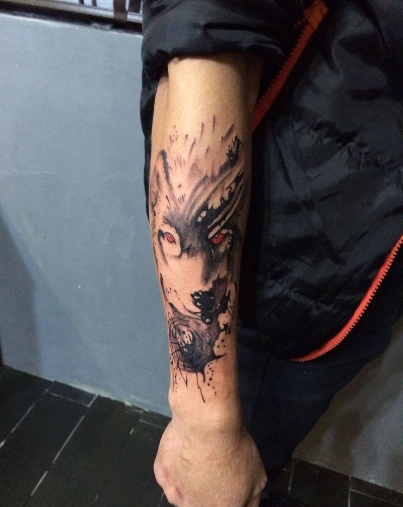 狼头纹身图片