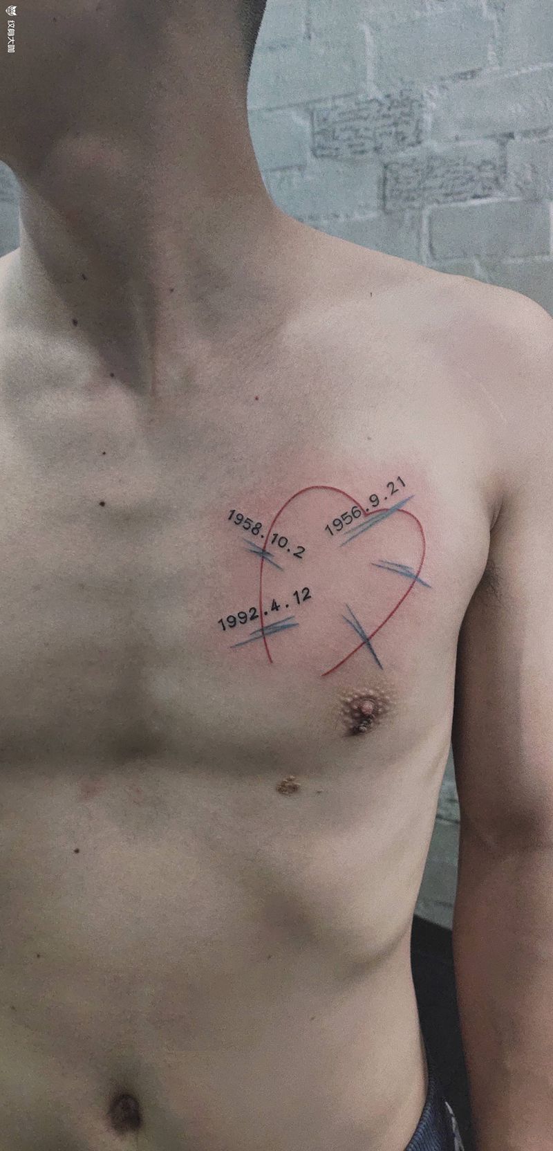 小清新纹身图片_胸部纹身图案