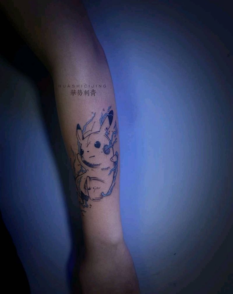 皮卡丘纹身图片_手部新传统纹身图案