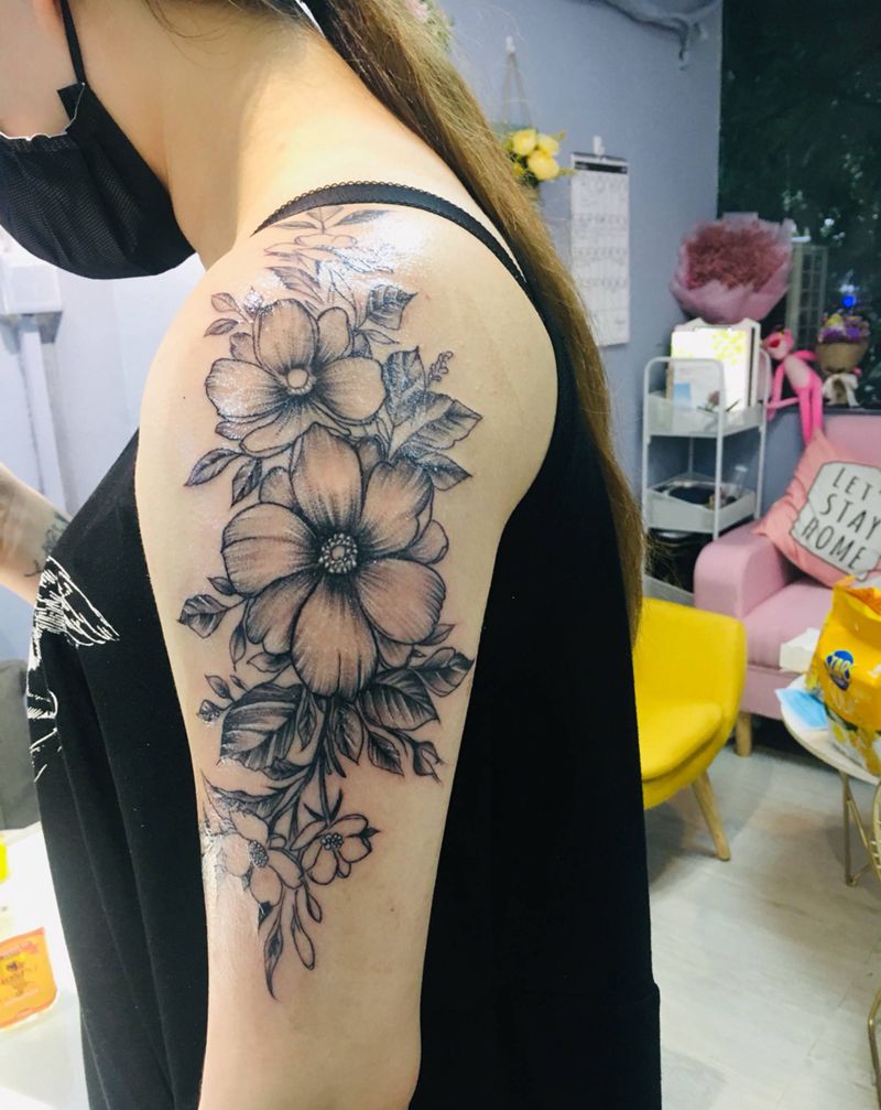 素花一朵纹身图片