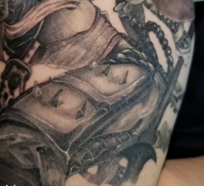 部分细节纹身图片_手臂欧美写实纹身图案