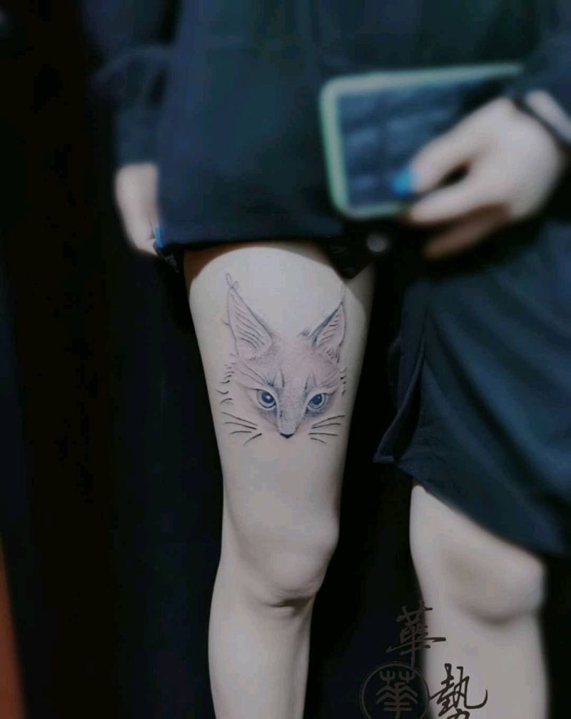 今日小清新纹身图片_腿部纹身图案