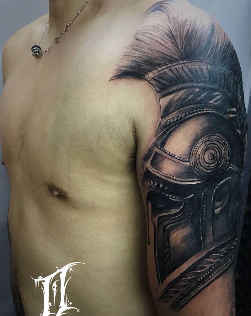 古罗马战士遮盖未完成纹身图片