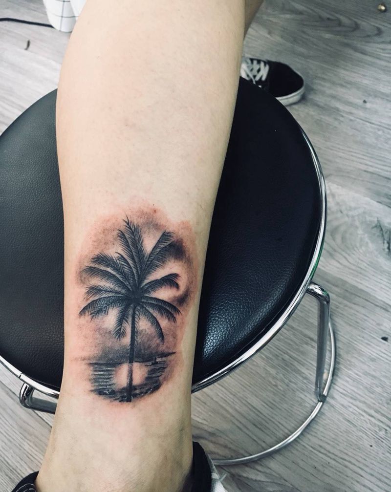 椰子树纹身图片