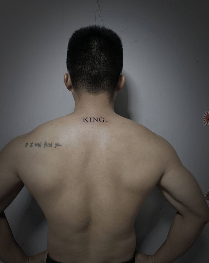 小英文纹身图片_肩部背部纹身图案