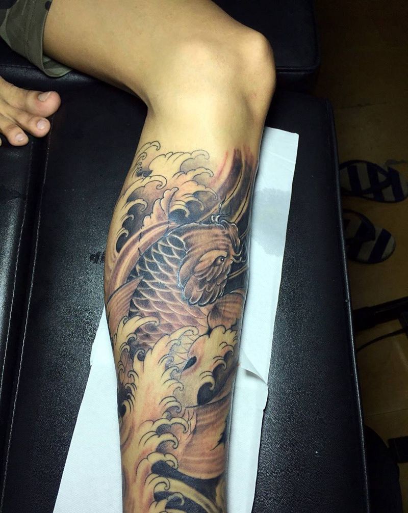 包小腿纹身图片