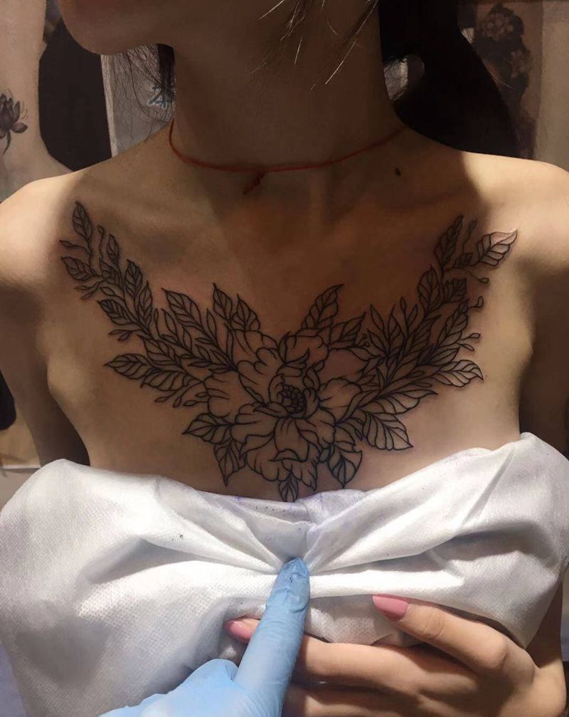 小花花（原相机，无美颜）纹身图片_胸部纹身图案