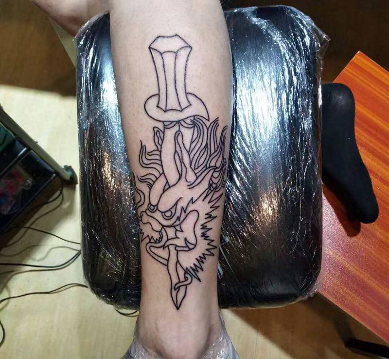 oldschool（原相机拍摄纹身图片_脚部纹身图案