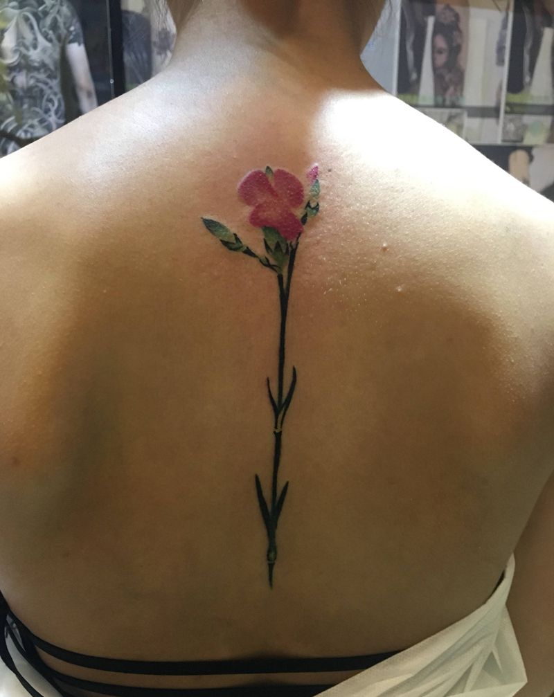 小花花（原相机，无美颜）纹身图片_背部纹身图案