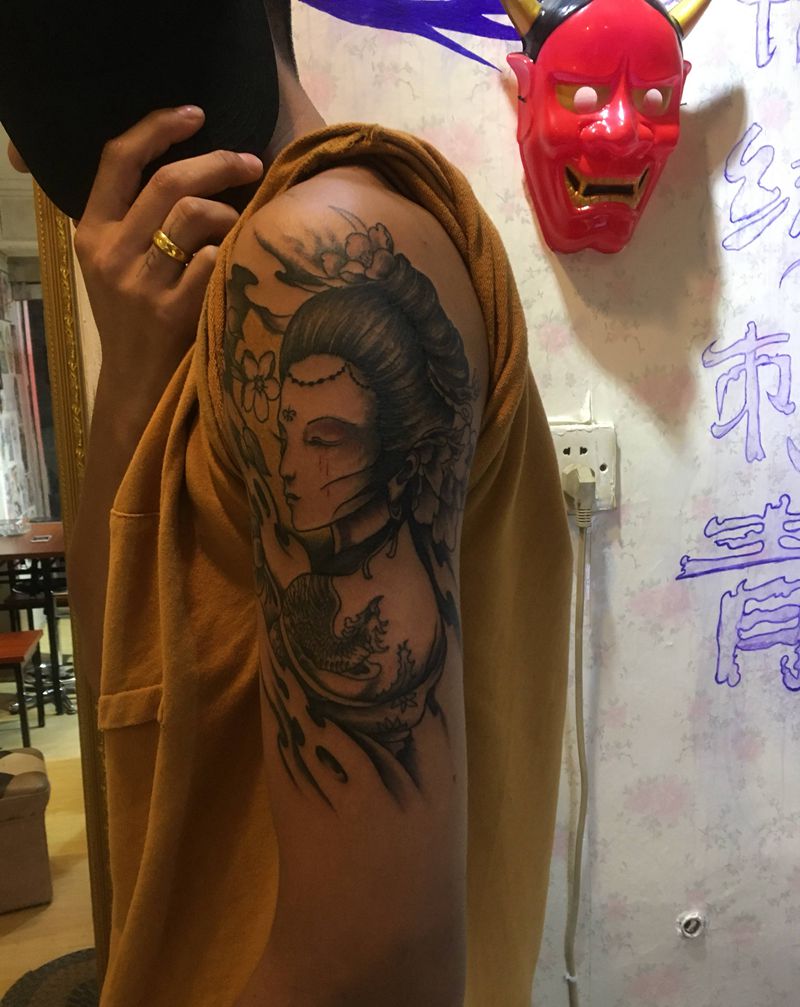 艺伎（原相机，无美颜）纹身图片_手臂纹身图案