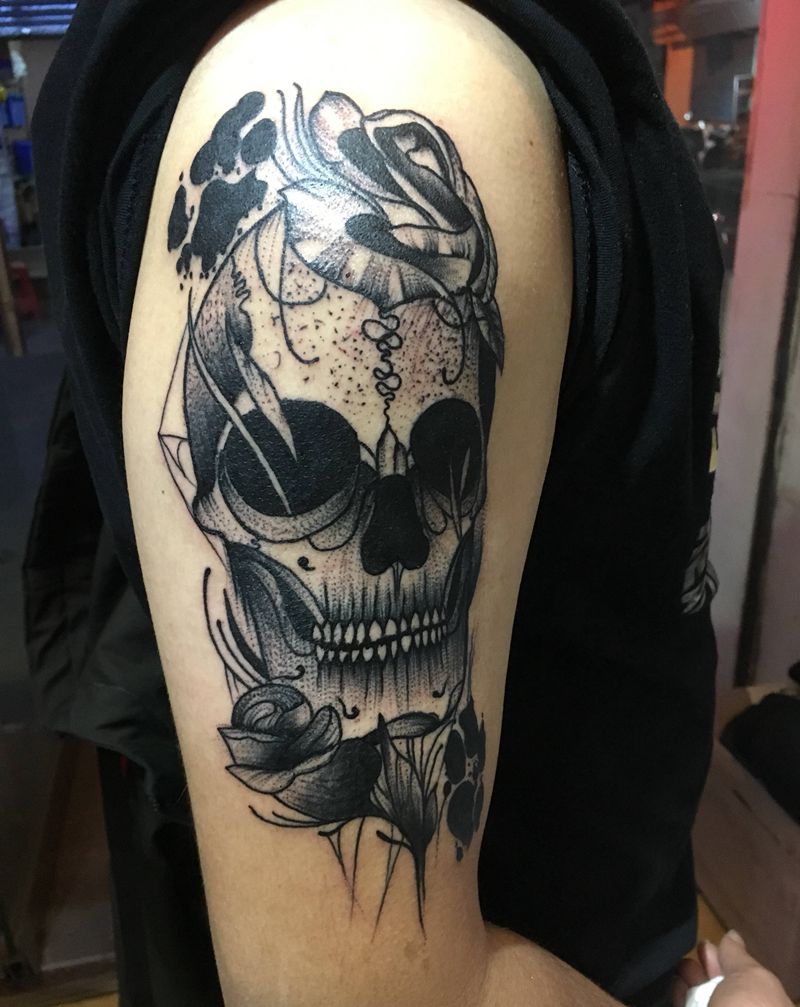 骷髅（原相机，无美颜）纹身图片_手臂纹身图案