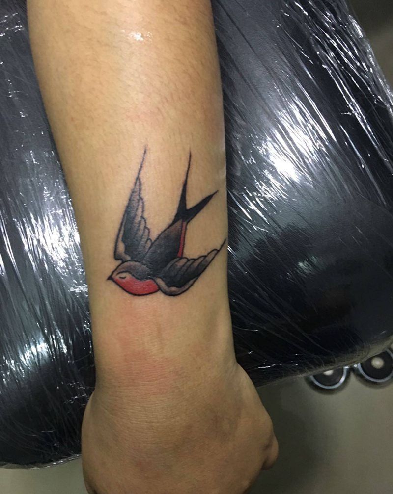 燕（原相机，无美颜）纹身图片_手部纹身图案