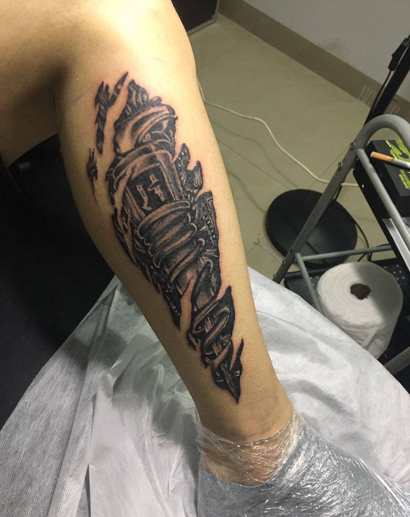 未完成（原相机，无美颜）纹身图片_腿部纹身图案