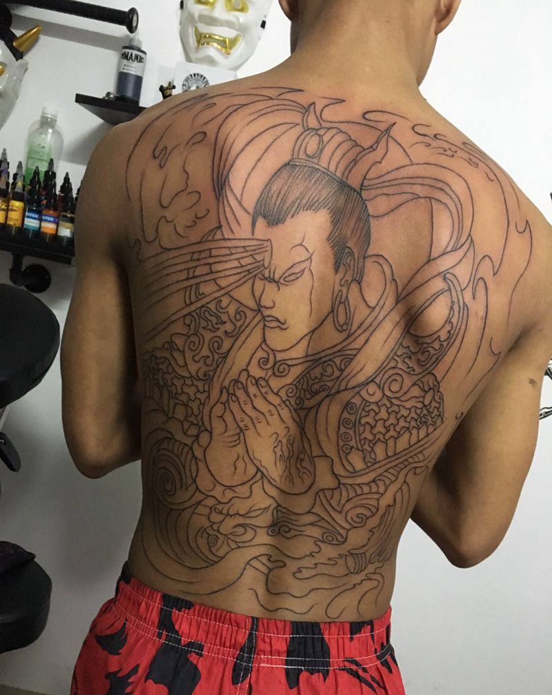 满 背（原相机，无美颜）纹身图片_背部纹身图案