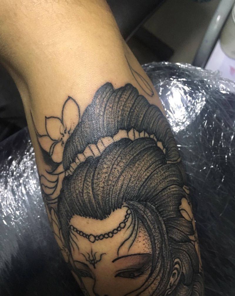 艺伎（原相机，无美颜）纹身图片_手臂纹身图案