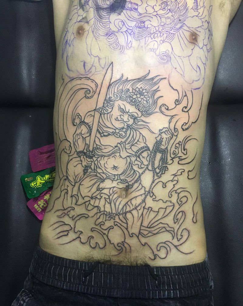 未完（原相机，无美颜）纹身图片_腹部纹身图案
