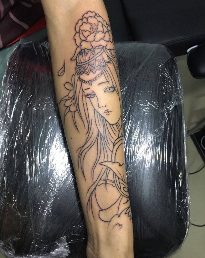 艺伎（原相机，无美颜）纹身图片_手臂纹身图案