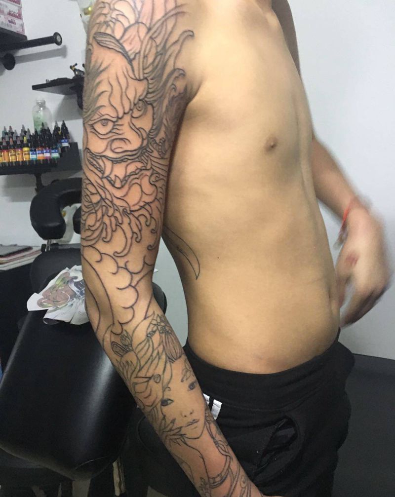 花臂（原相机，无美颜）纹身图片_手臂纹身图案