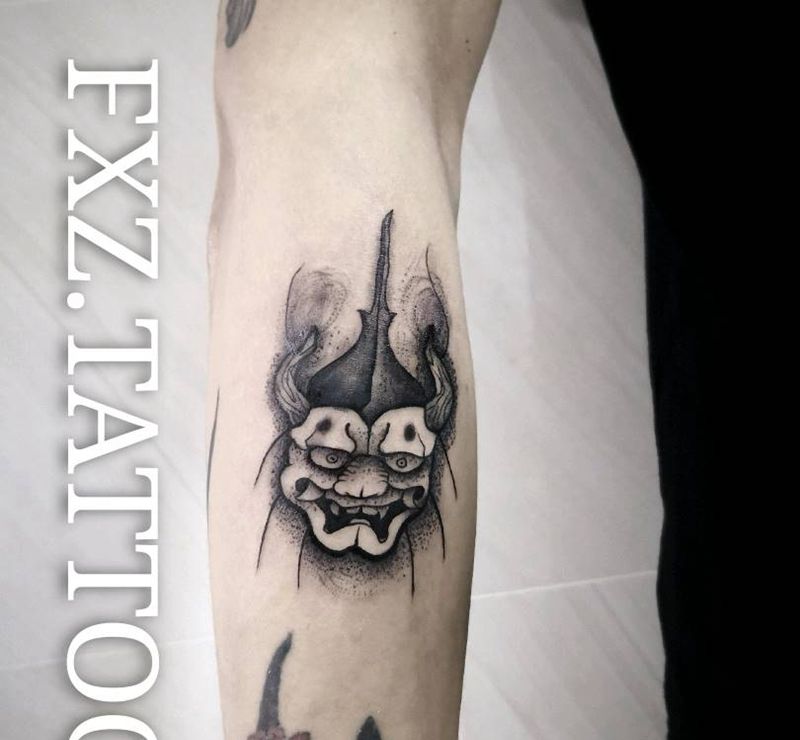 暗黑般若纹身图片_手臂纹身图案