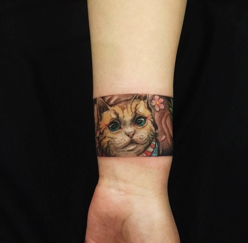 手环纹身图片_成品手部清新习俗贴纸动物植物纹身图案