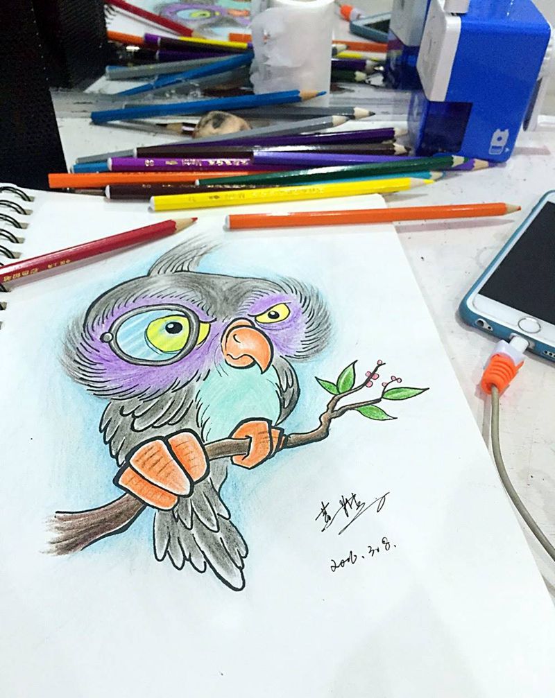 原创纹身图片_手稿写实清新原创纹身图案