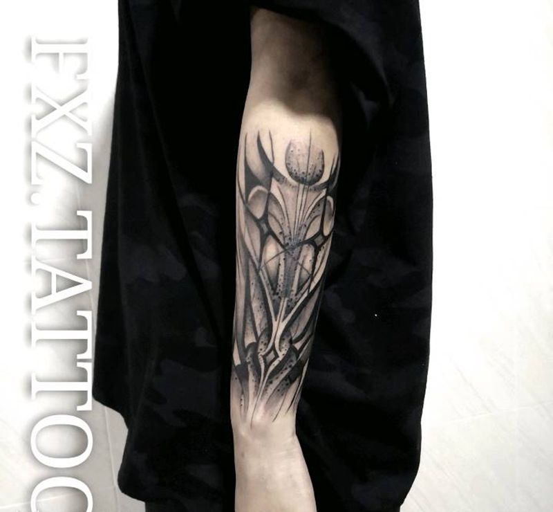 新式花体纹身图片_手臂花体字纹身图案