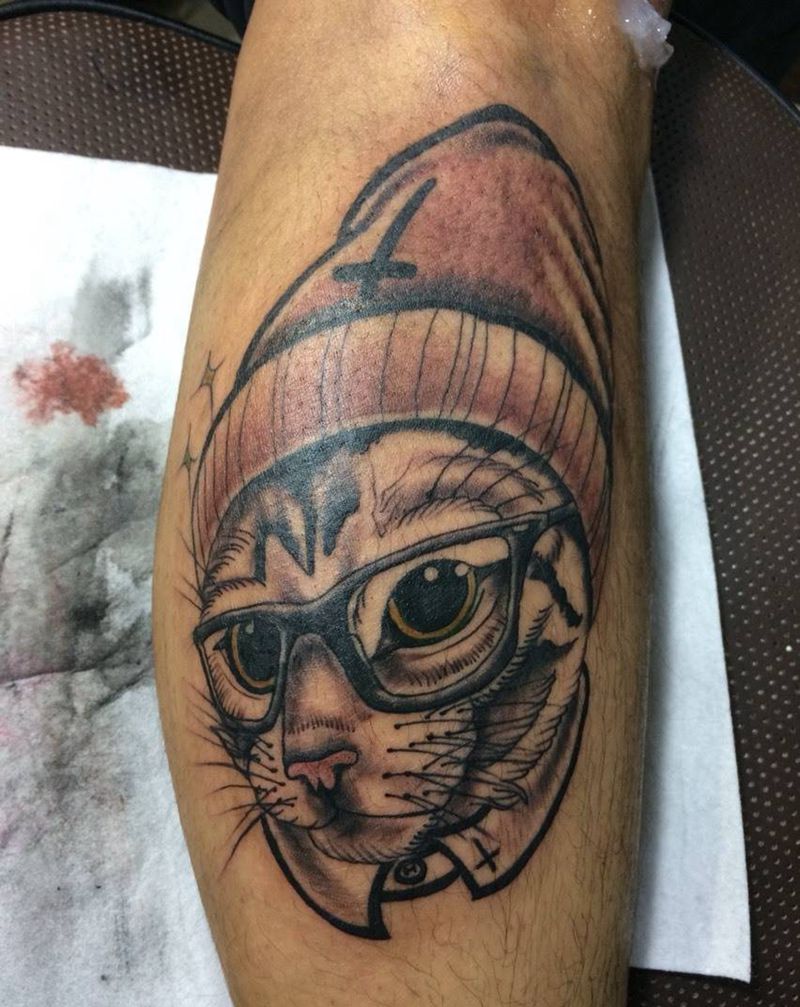 半写实猫纹身图片