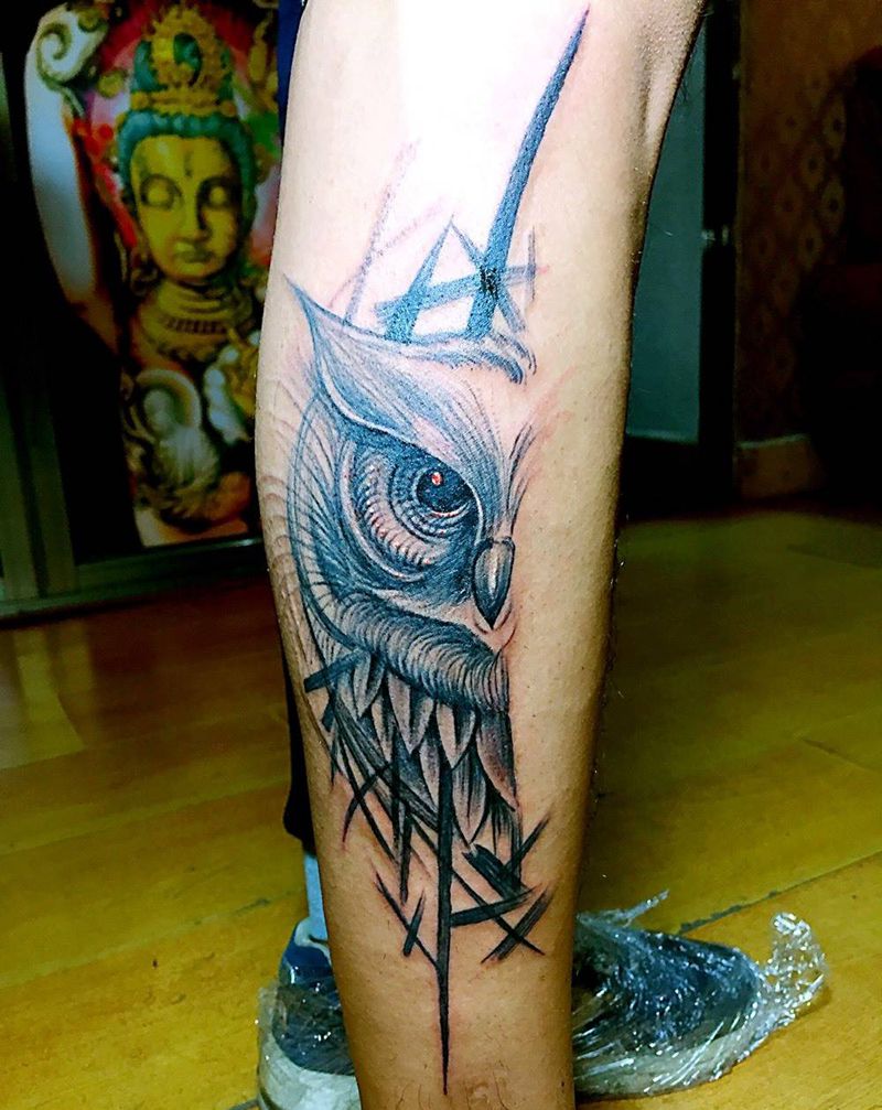 猫头鹰纹身图片