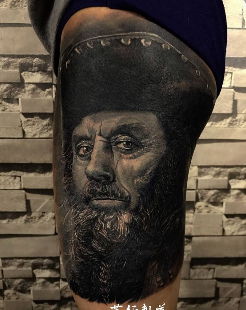 黑胡子-伊恩·麦克肖恩 历时两天完成 Tattoo by 阿艺纹身图片