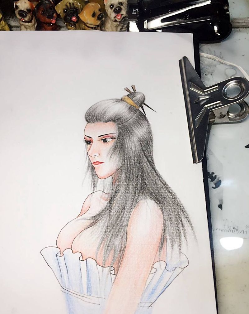 下次都不画人物了，有些自不量力的感纹身图片