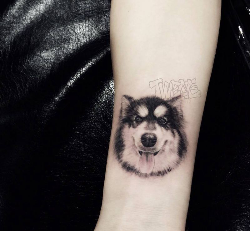 客人的宠物纹身图片_成品手部写实动物纹身图案