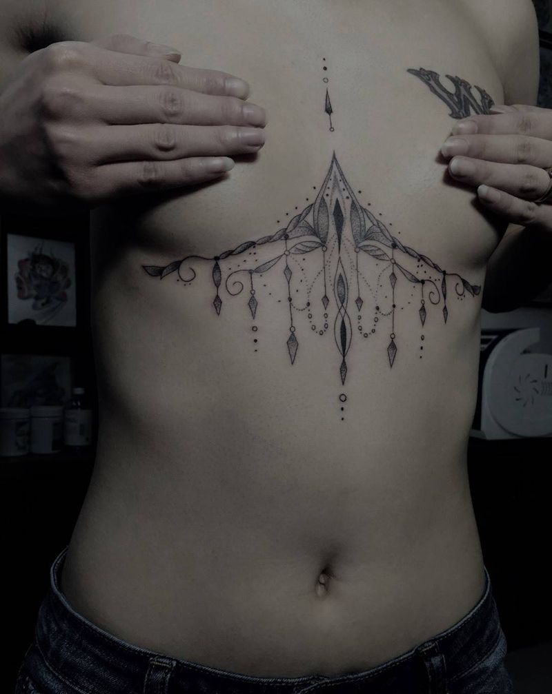 很久没来，冒个泡纹身图片_胸部清新纹身图案