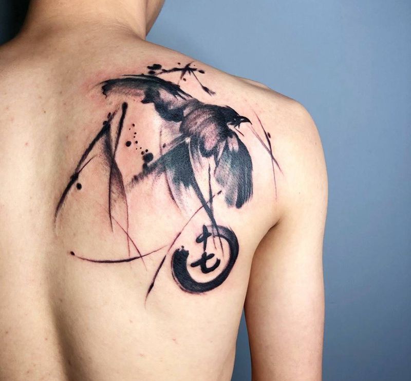 水墨风格纹身图片